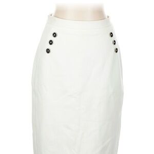 Chic White Pencil Skirt with Button Accents